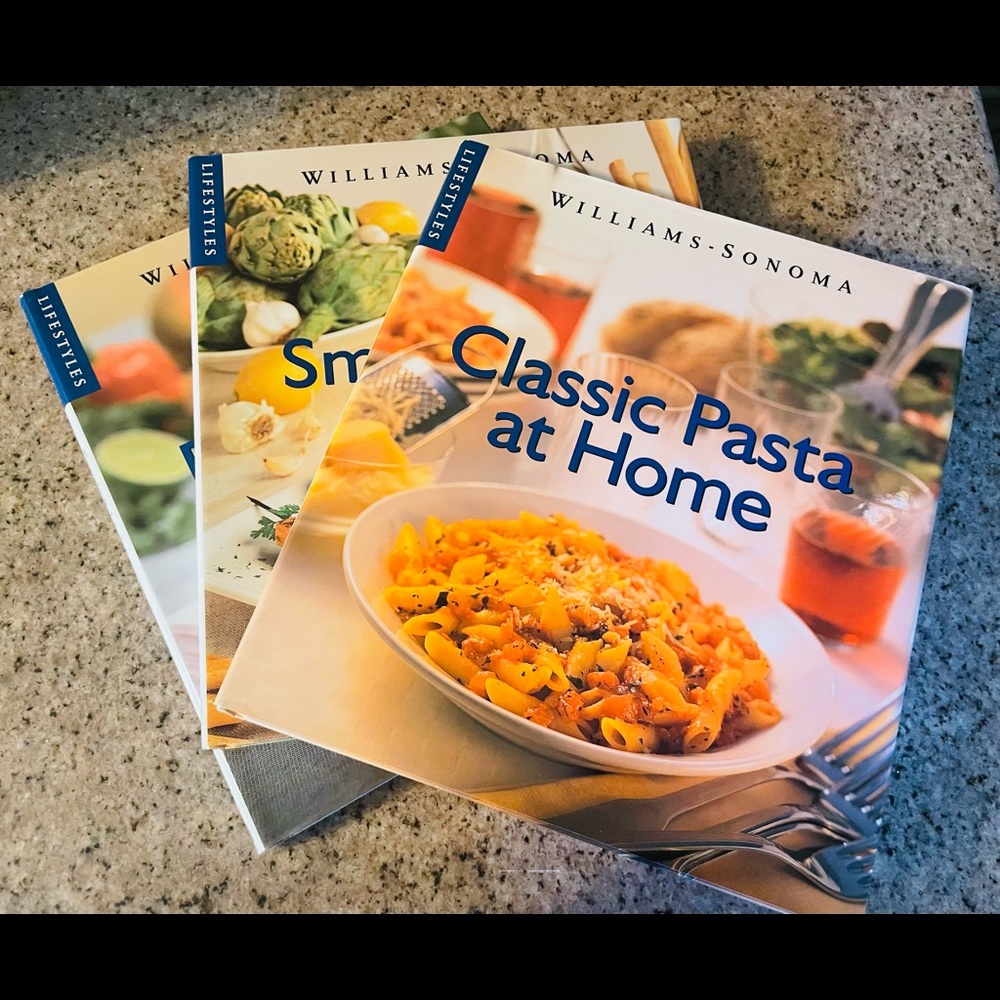 FINAL PRICE. Set of 3 Williams Sonoma Cookbooks Hard Cover w/ Jackets - Pasta,